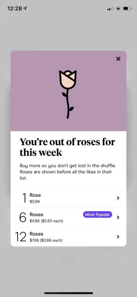 Roses on Hinge Dating app