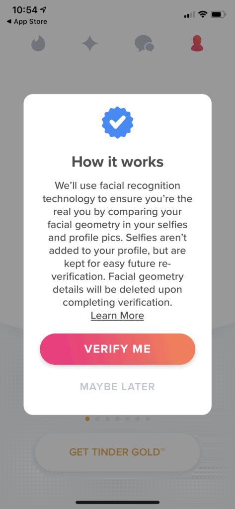 How it works getting verified on Tinder