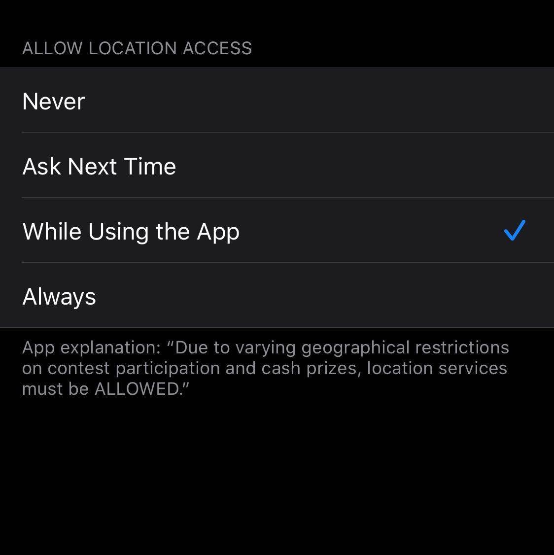 Tinder location access