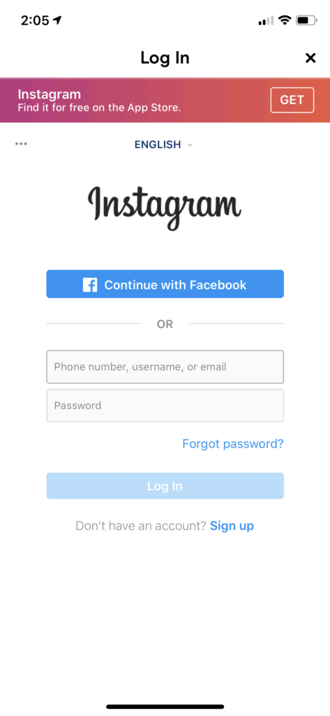 Hinge log in to Instagram