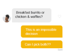Asking a question on Bumble
