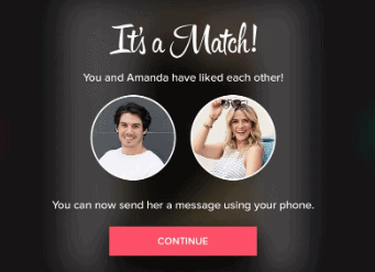 Match screen on Tinder