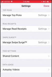 manage read receipts on Tinder