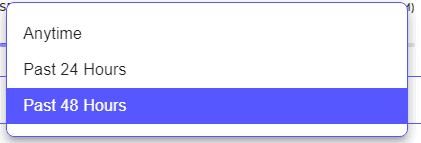 ashley madison filters it says, anytime, past 24 hours, past 48 hours 