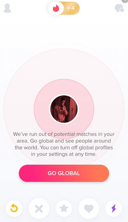 empty search on Tinder