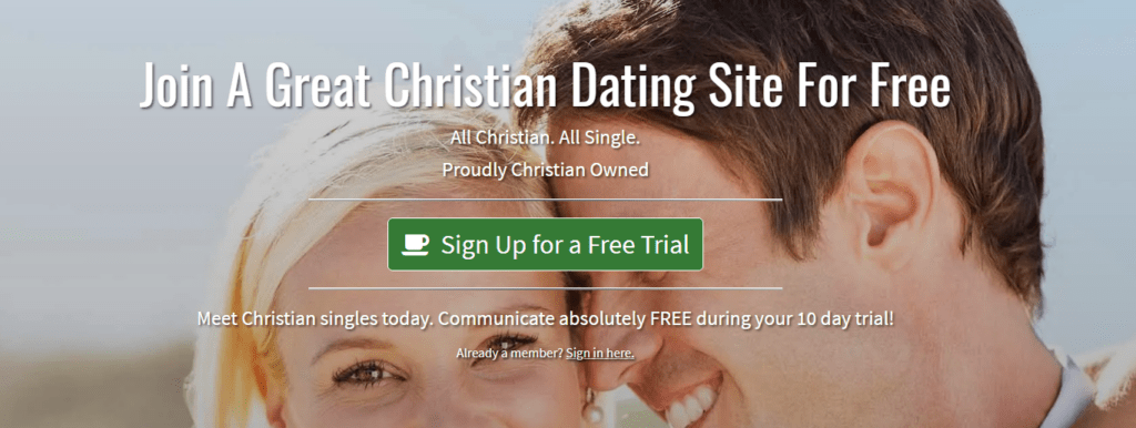 Sign up for free on Christian Cafe