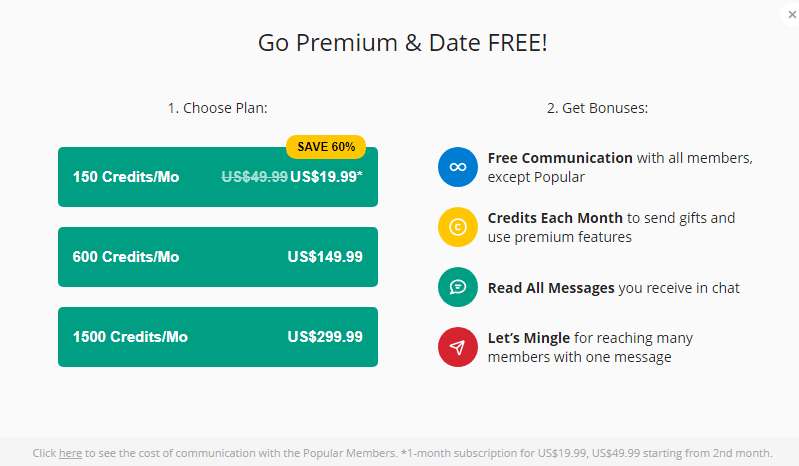 dating.com pricing guide