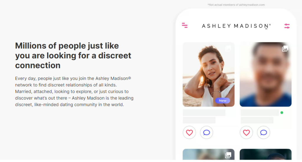 Ashley Madison that says millions of people just like youa re looking for discreet connection! Every day people just like you join ashley masison! 